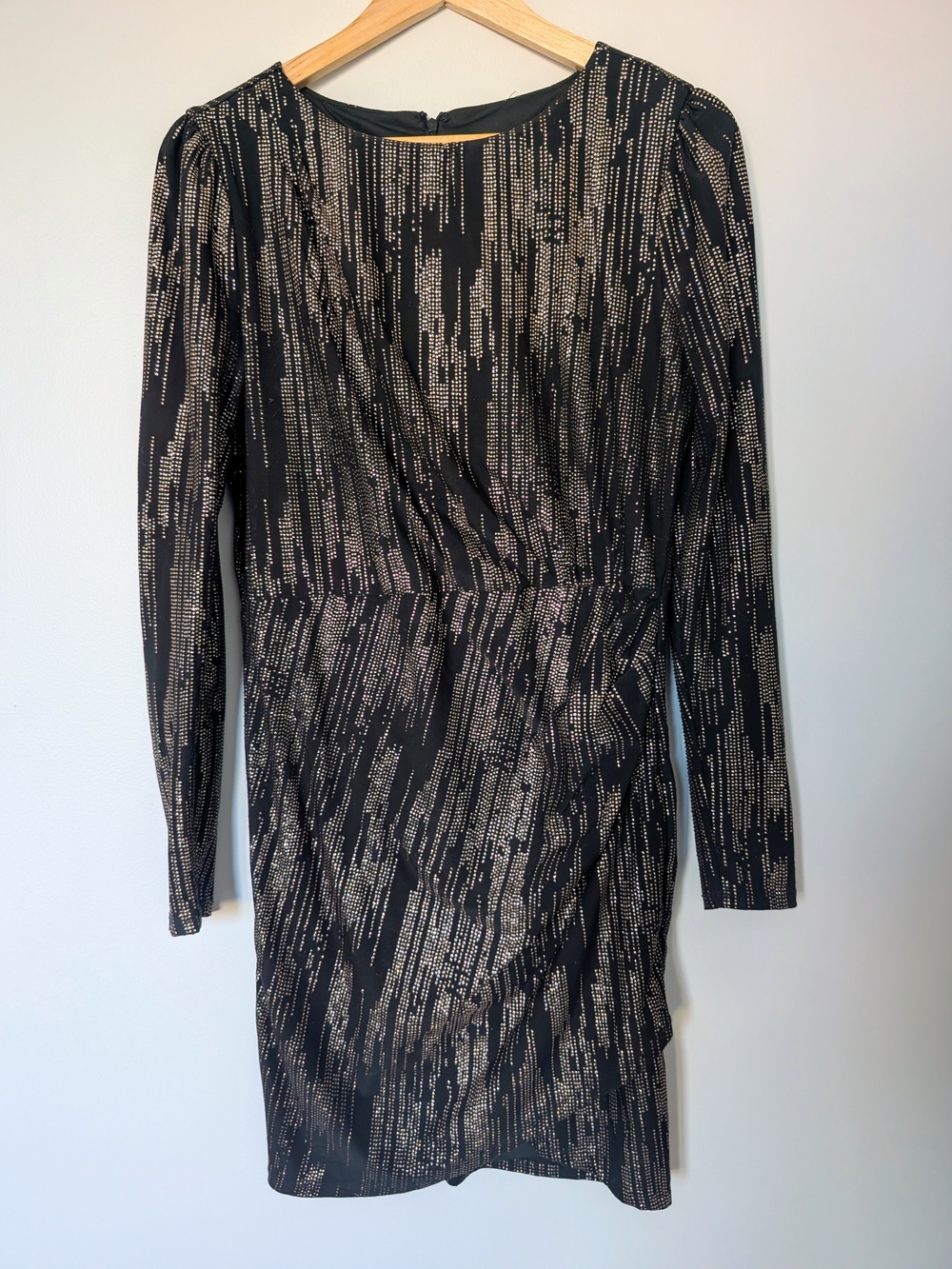 Le Château Black Long Sleeve Mini Dress